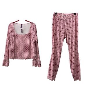 Adore Me Audra Pink Love PJ Pajama XL Set NEW Valentines Red Hearts